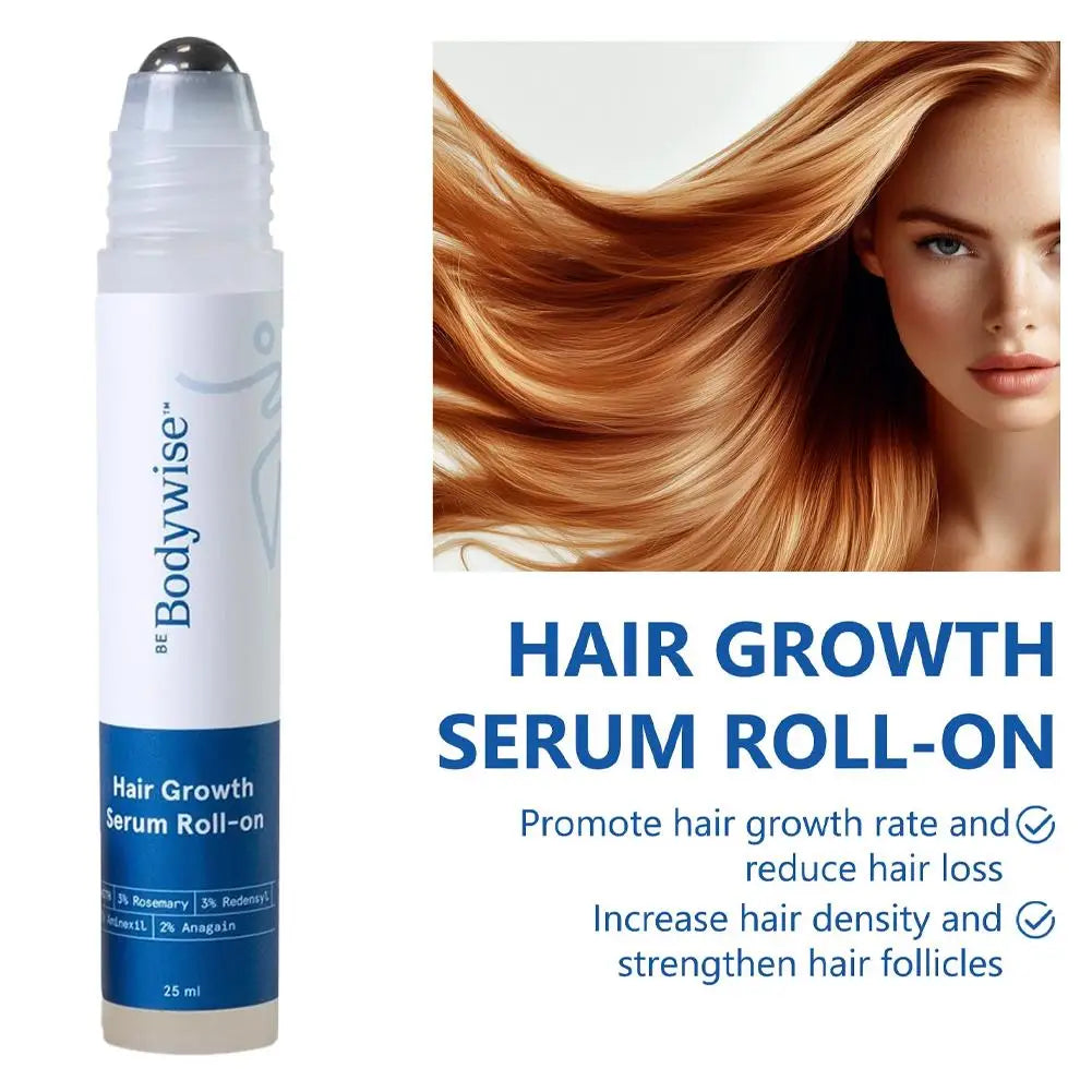 Be Bodywise™  Organic Hair Growth Serum Roll-On For Men and Women